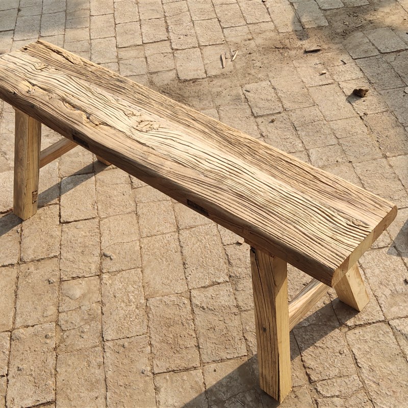 老榆木凳子长条凳原木风化实木复古风化老榆木换鞋凳老门板餐凳定