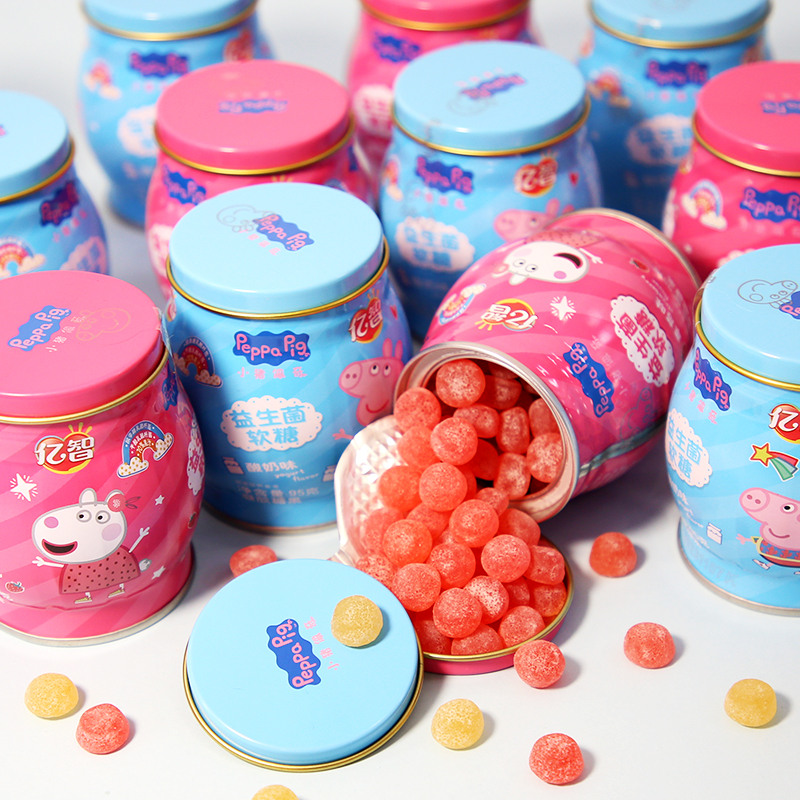 小猪佩奇益生菌果汁软糖罐装儿童零食糖果橡皮糖61六一儿童节礼物