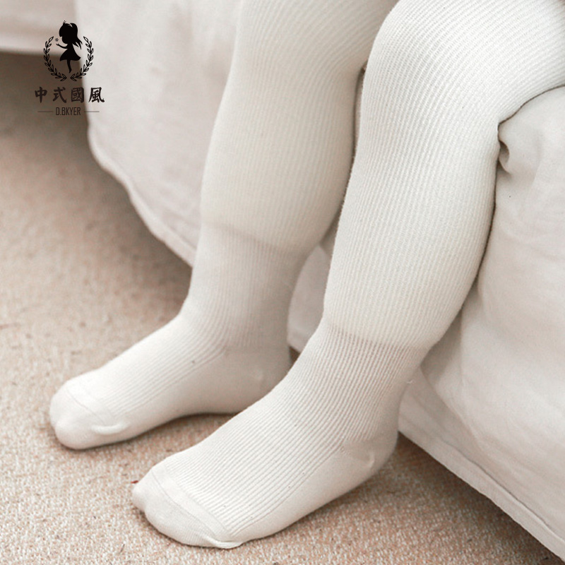 女宝宝加绒加厚冬季连裤袜婴儿保暖外穿打底裤小女孩白色长筒袜子