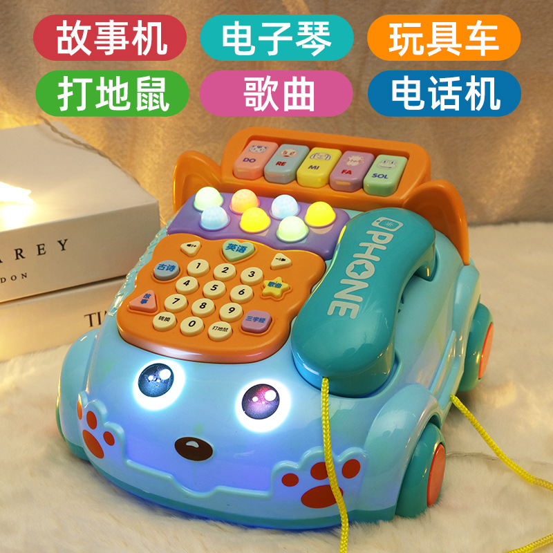 婴儿童玩具仿真电话机座机幼儿宝宝男孩女孩音乐益智早教1岁2岁3