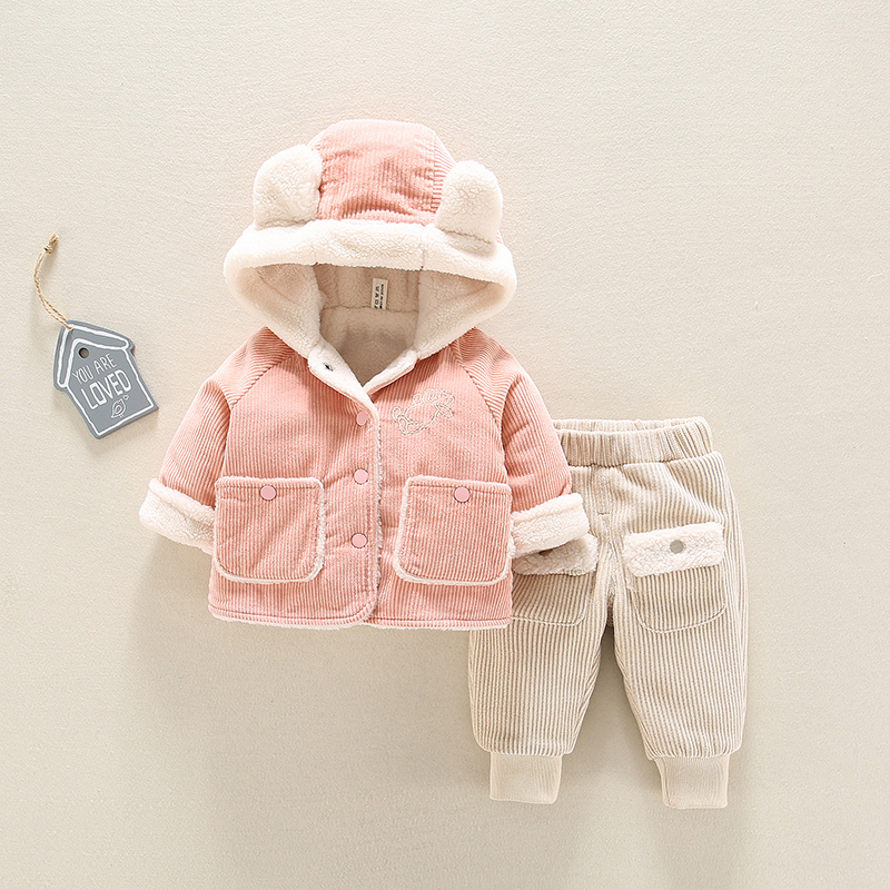 宝宝棉衣套装2022新款冬季婴儿童棉袄男童加绒加厚保暖棉服外套潮