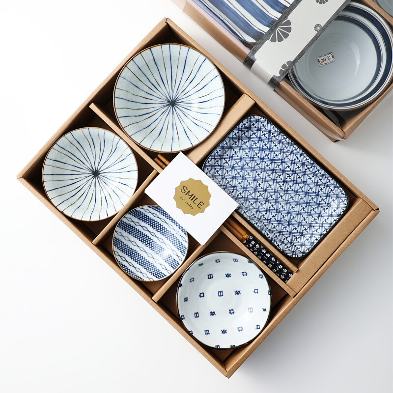 日式餐具套装家庭民宿分餐餐具礼盒送人月子餐高级感陶瓷碗碟家用