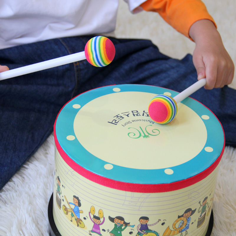 正品奥尔夫音乐玩具婴幼儿卡通韩国地鼓0-1-3岁宝宝启蒙小鼓打击