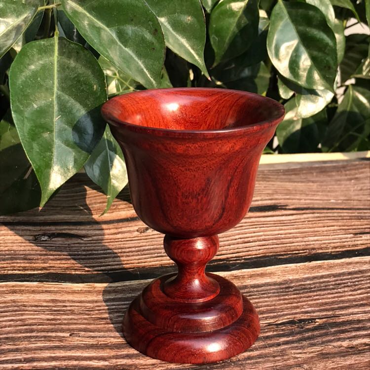 红木杯子中式实木质红酒杯水杯缅甸花梨大果紫檀整木特色工艺礼品