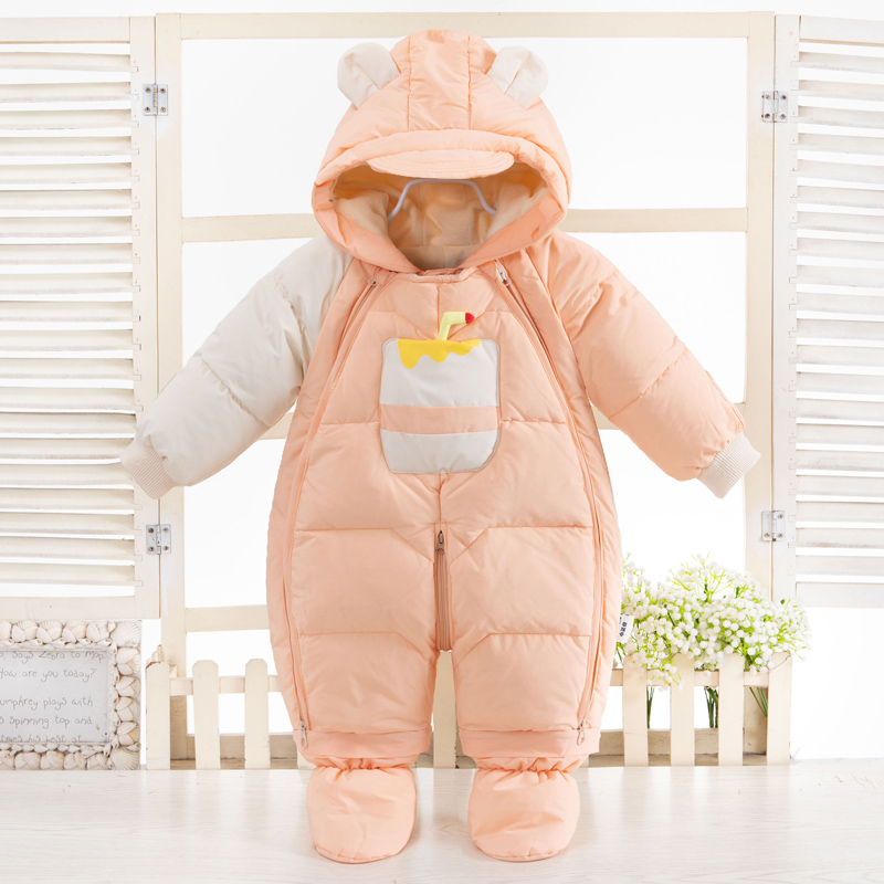 宝宝加厚外出服包脚冬季婴儿羽绒连体衣服抱被新生儿套装保暖棉衣