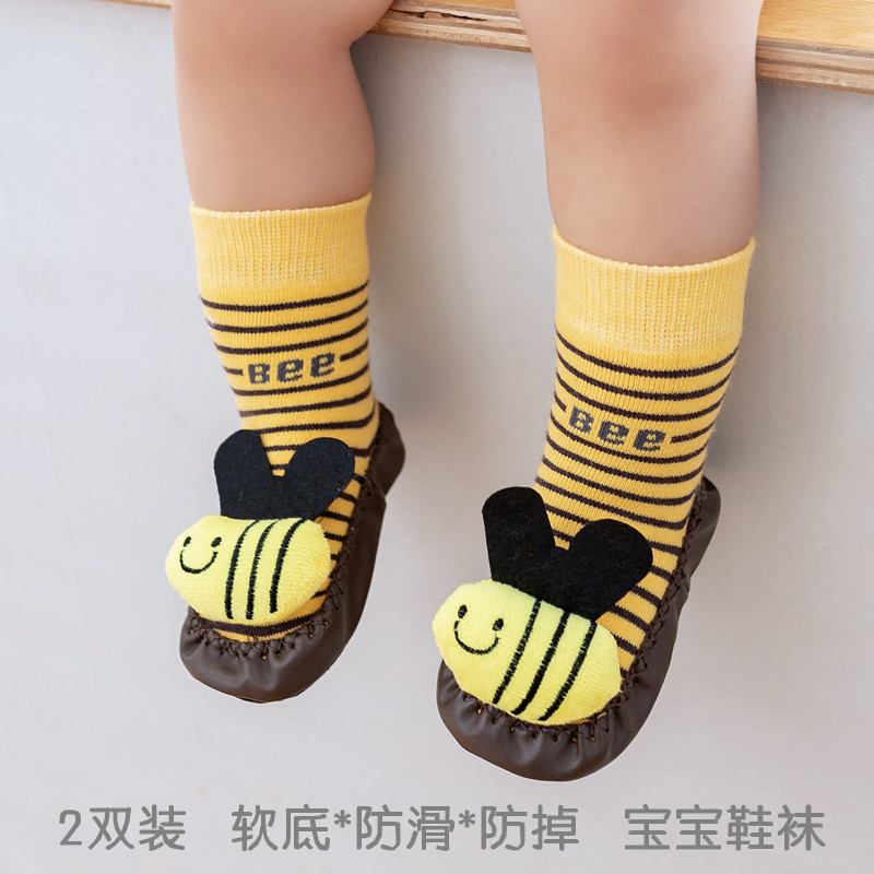 婴儿鞋袜子秋冬季0-36912个月男女宝宝学步前鞋地板袜软底防滑1岁