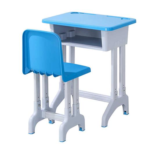 直销中小学生单人升降塑钢课桌凳学校家用儿童学习书桌椅塑料桌面