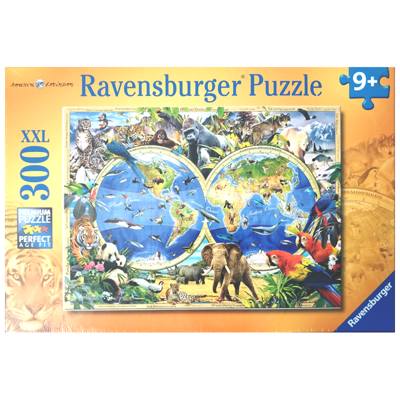 Ravensburger动物分布图 300片 德国睿思儿童益智玩具拼图 13173