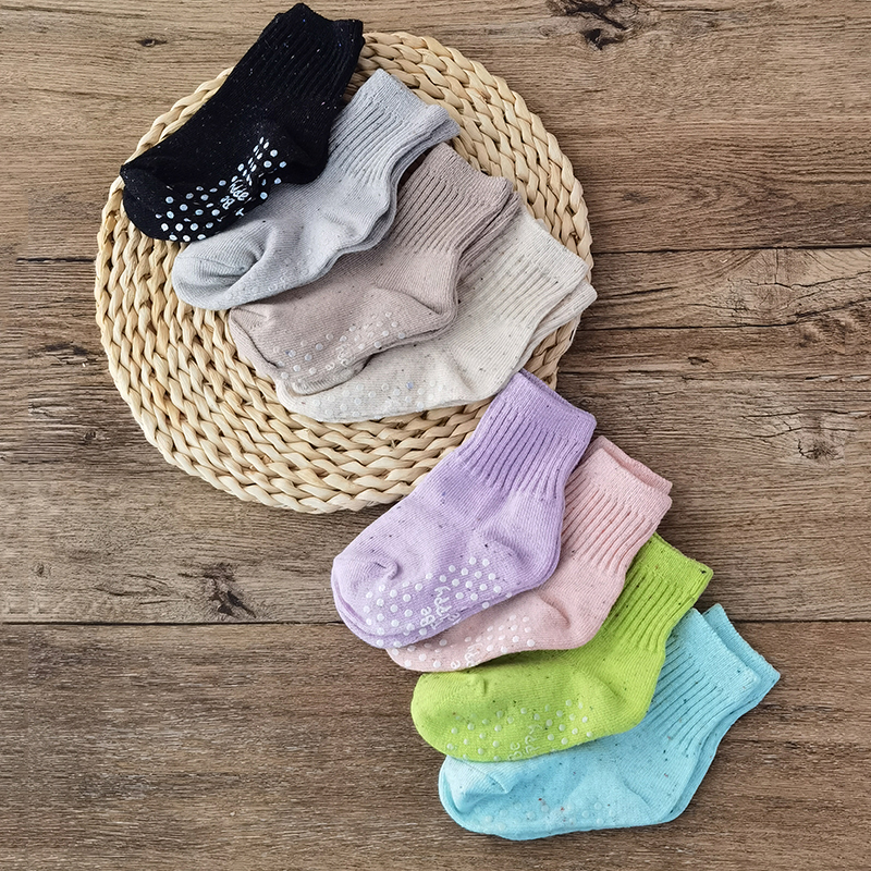 caras宝宝防滑袜子纯棉韩国进口婴儿新生儿学步儿童彩色ins地板袜