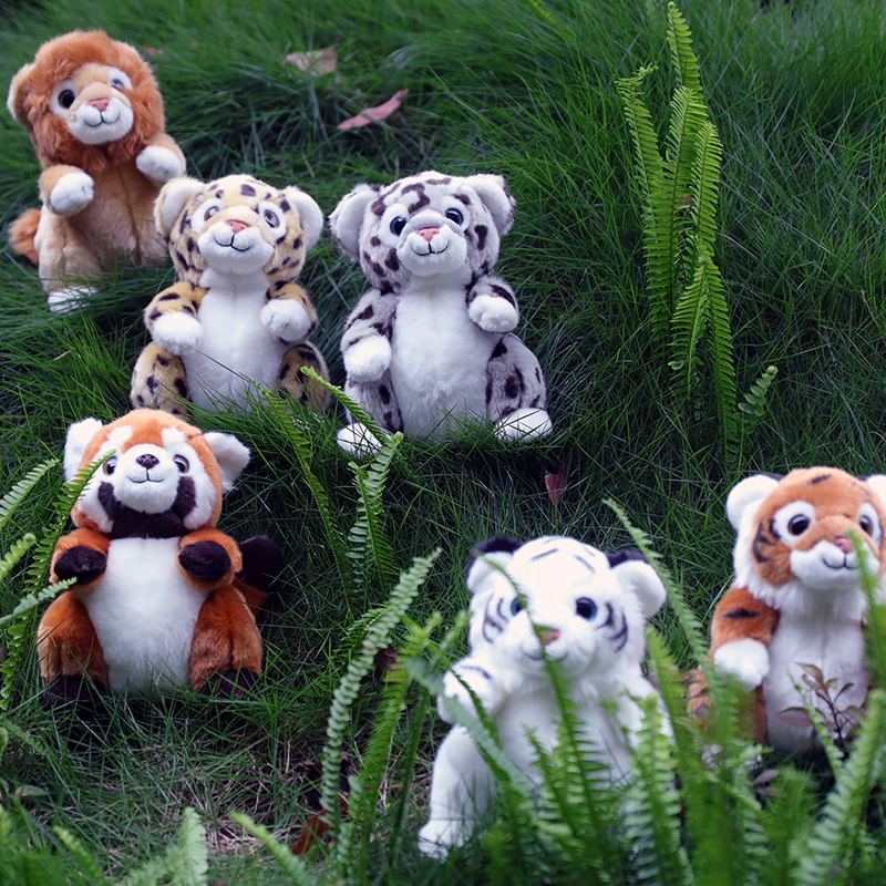 仿真毛绒动物玩偶可爱动物公仔豹子老虎小熊猫狮子玩具创意礼物