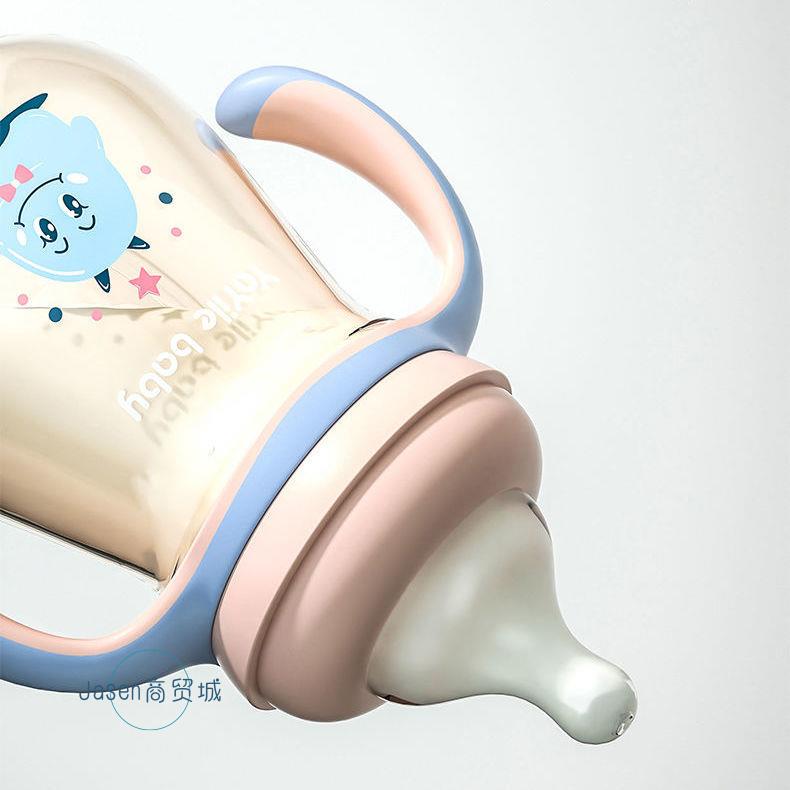 婴童用品 儿童奶瓶 硅胶奶嘴带吸管十字口PPSU防摔水杯耐高温安全