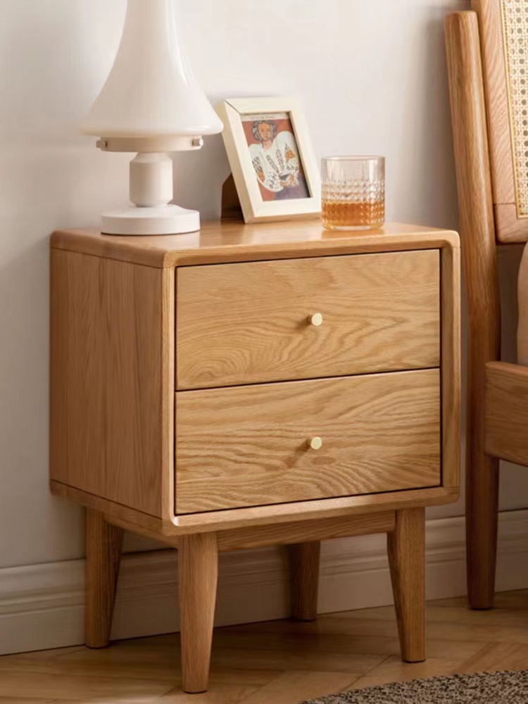厂家直销全实木床头柜现代简约橡木床边小柜子北欧卧室原木储物柜