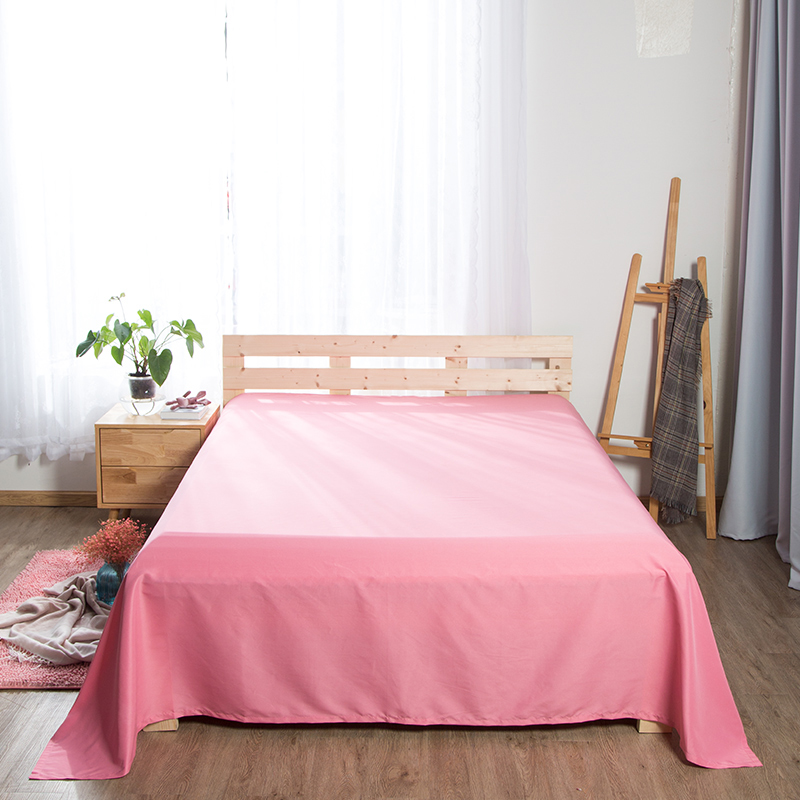 简约床单单件学生单人儿童宿舍1.8酒店床单1.2米纯色磨毛被单床罩