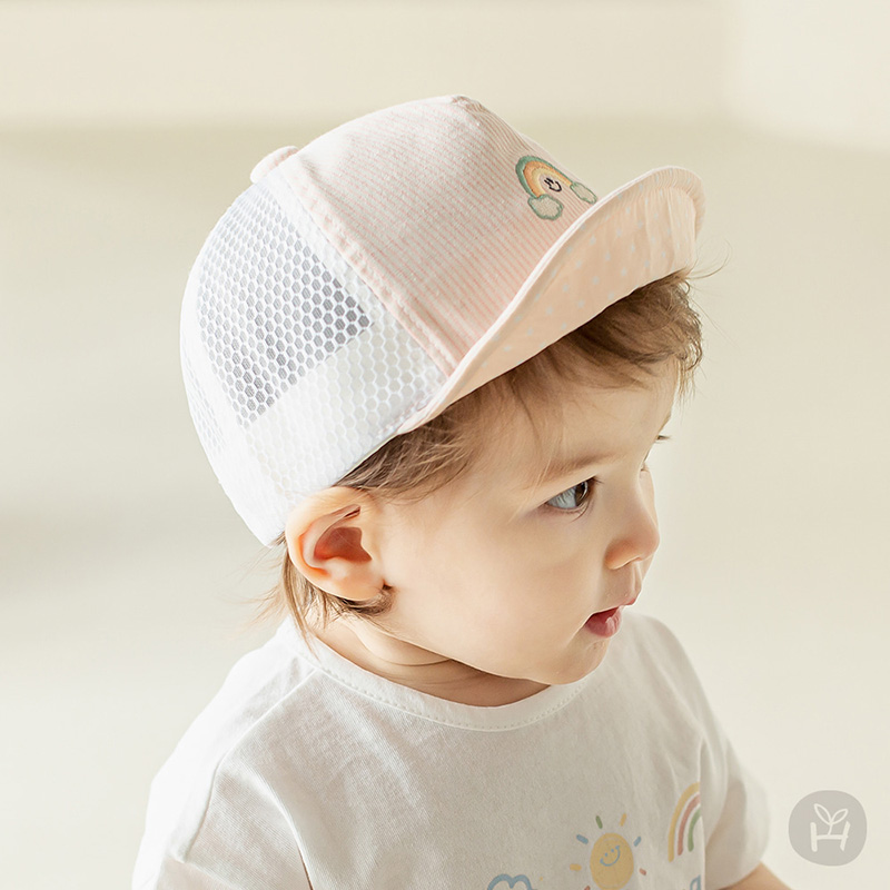 春夏宝宝帽子薄款3岁网眼遮阳防晒-韩国儿童鸭舌帽1季婴儿棒球帽