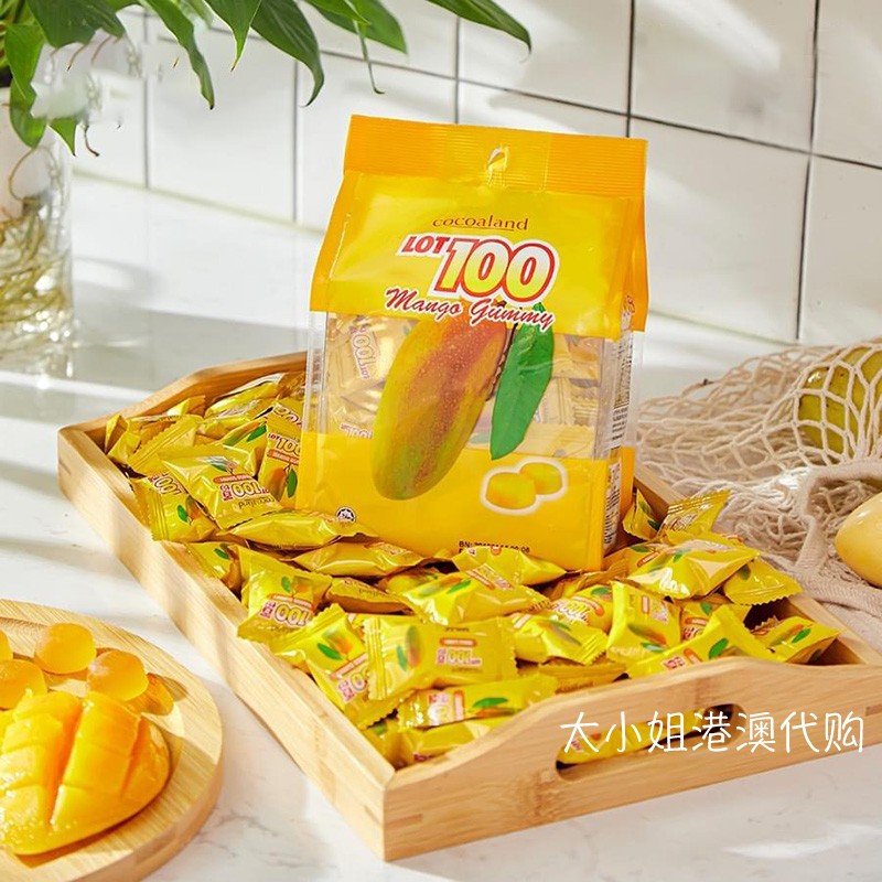 马来西亚进口果汁软糖LOT100一百分芒果什锦味儿童QQ糖婚礼喜糖