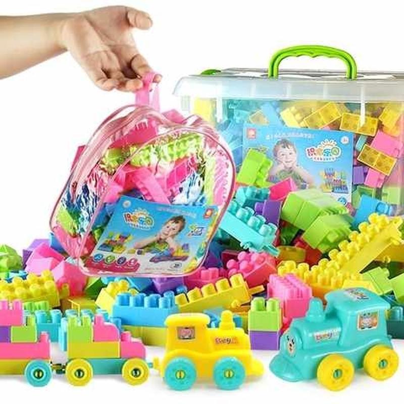 书包装儿童大颗粒塑料益智拼装插积木男女孩宝宝玩具3-6周岁