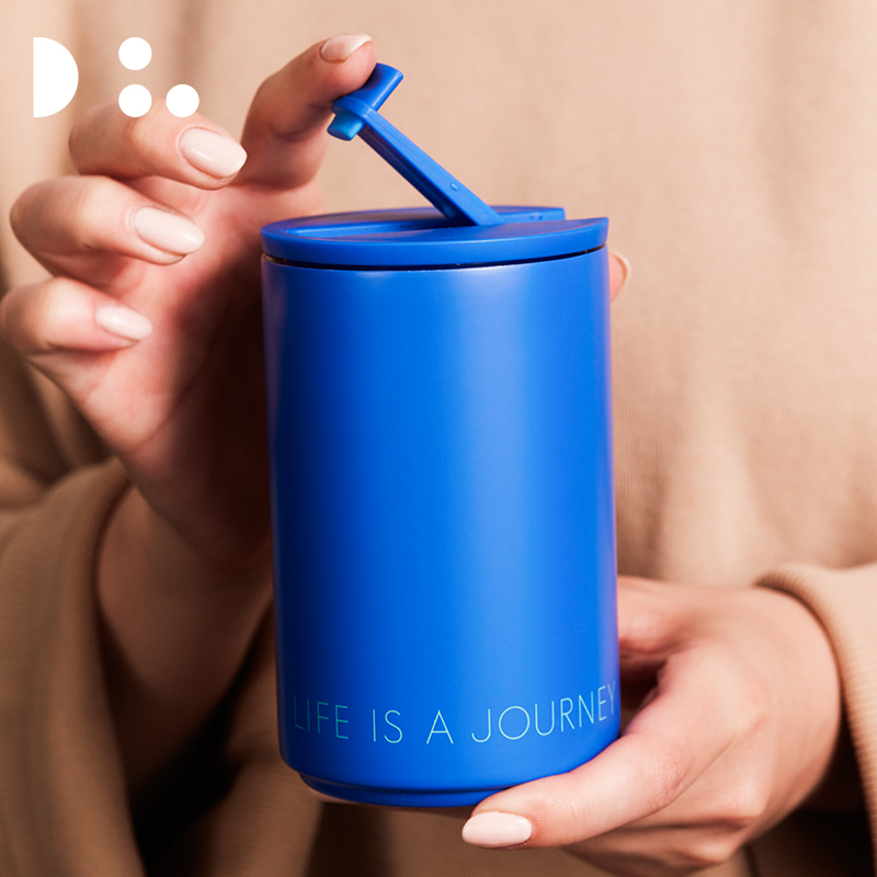 丹麦DesignLetters克莱因蓝咖啡保温杯女水杯外带便携随行杯