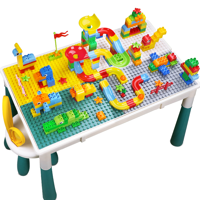 奥仑希积木桌带太空沙儿童玩具男孩益智拼装女孩子3一6岁宝宝礼物