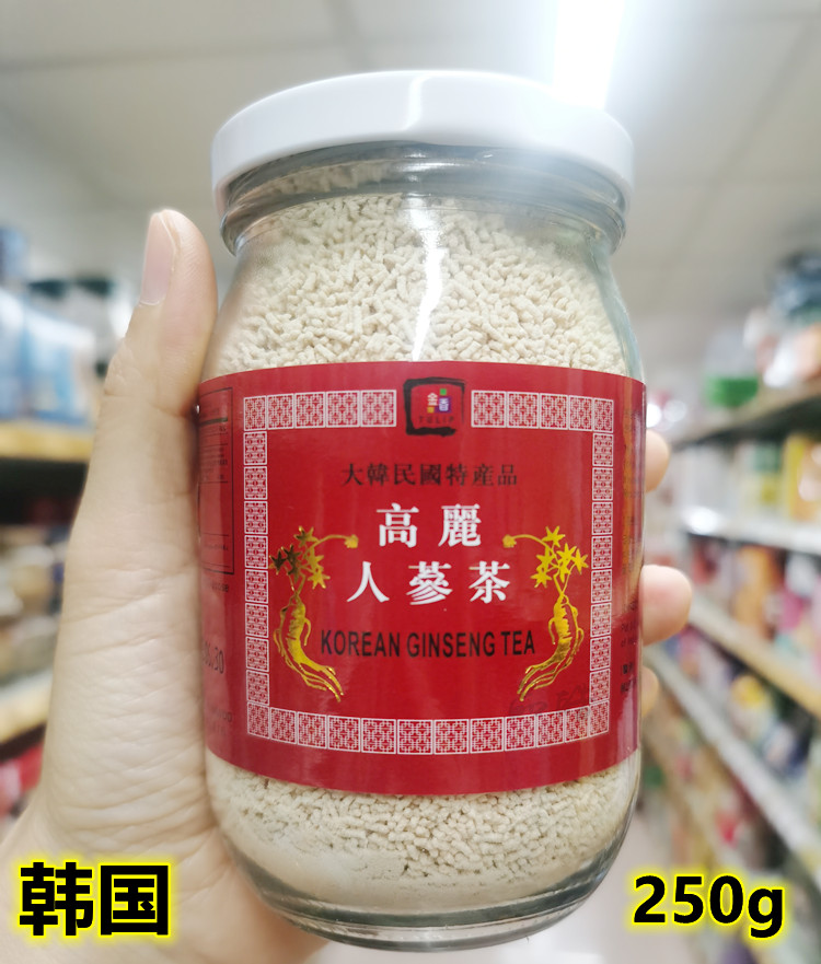 韩国特产 金香高丽人参茶250g罐装颗粒冲剂即冲即饮营养提神饮品