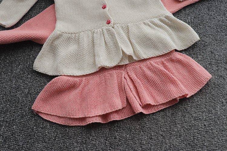 秋冬季女宝宝修身款毛衣外套纯色针织衫小开衫2-8岁女童毛衫外衣