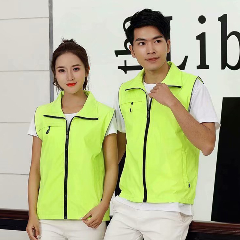 高端双层志愿者马甲定制LOGO广告衫活动宣传外卖反光背心生产厂家