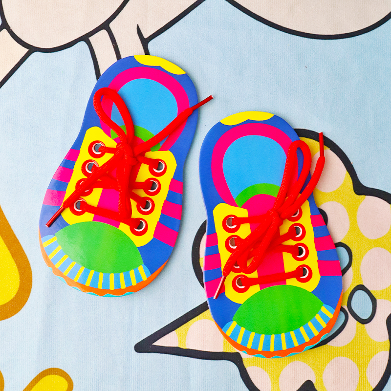 系鞋带练习宝宝儿童手指精细动作训练穿绳玩具幼儿园自理能力教具