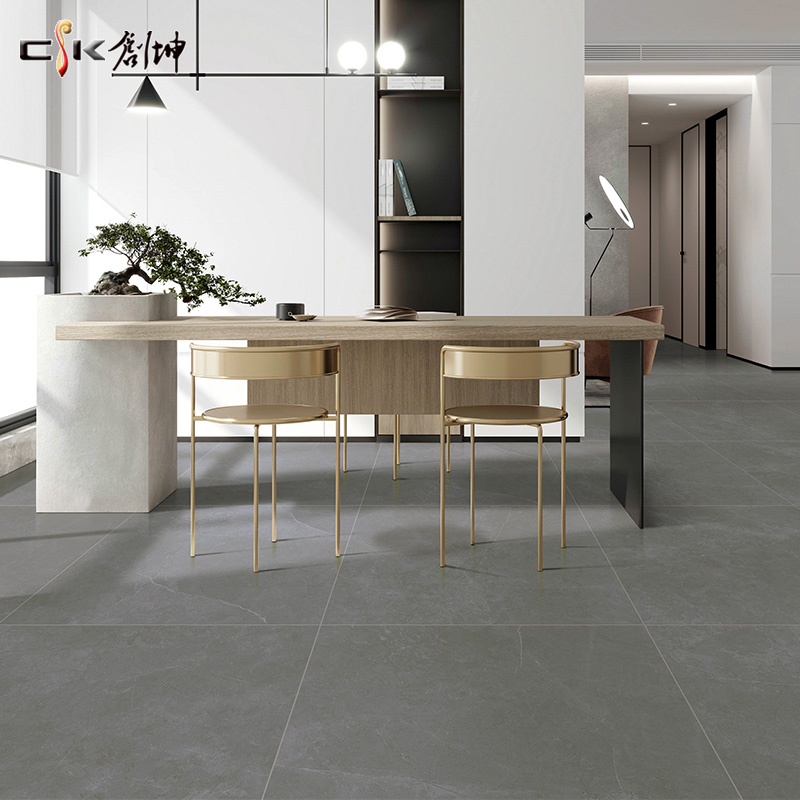 创坤地板砖800x800灰色客厅素色微水泥地砖卫生间防滑砖柔光瓷砖