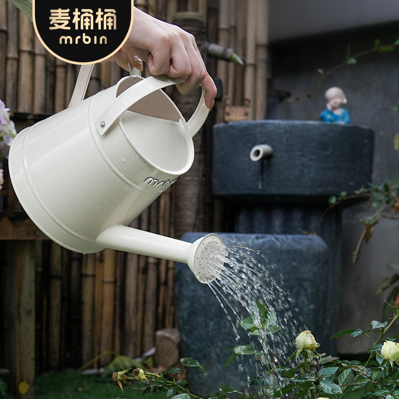 麦桶桶复古浇花水壶园艺高颜值洒植物花园水壶大号家用花卉大容量