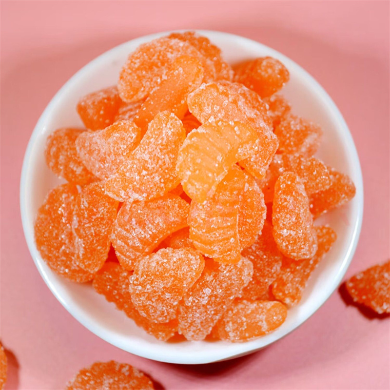 网红老式桔子味软糖橘子软糖瓣过新年货糖果怀旧零食袋装喜糖