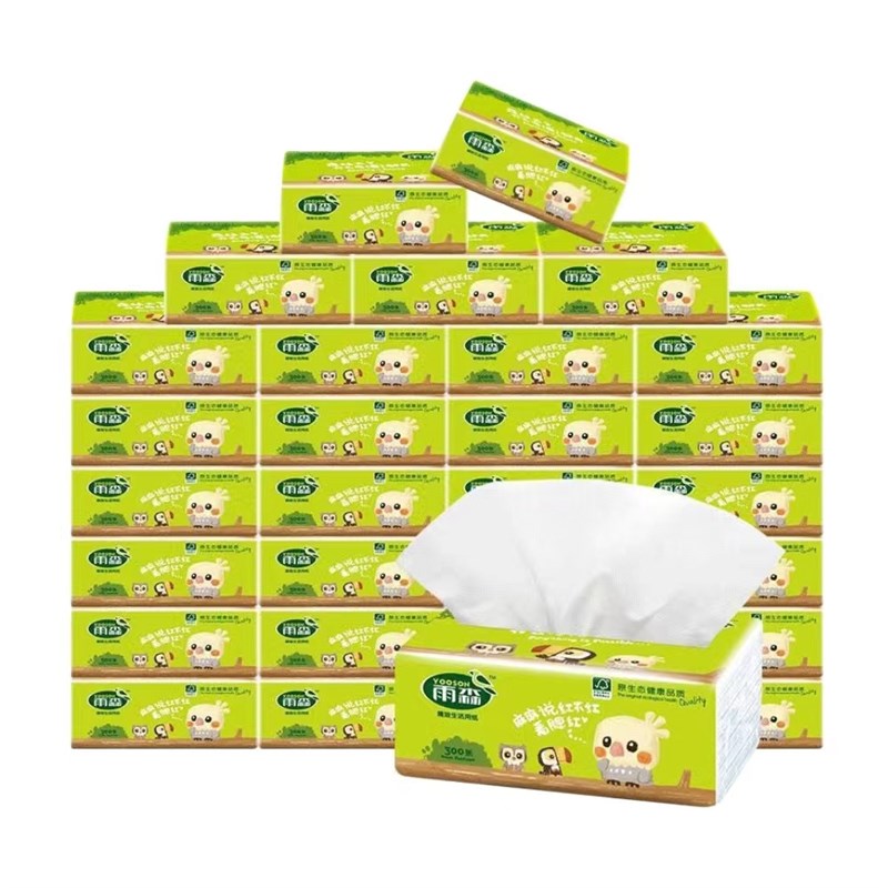 雨森300张30k包童趣抽纸整箱发货婴儿可用餐巾纸手纸抽取式面巾纸