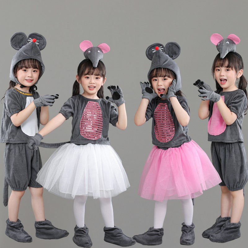 新六一儿童老鼠吃辣椒小老鼠演出服表演服猫和老鼠动物服表演服装