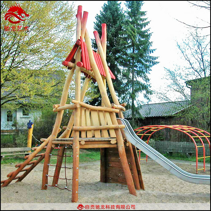 木质隧道圆管儿童无动力乐园游艺设施定制原木造型游乐装置