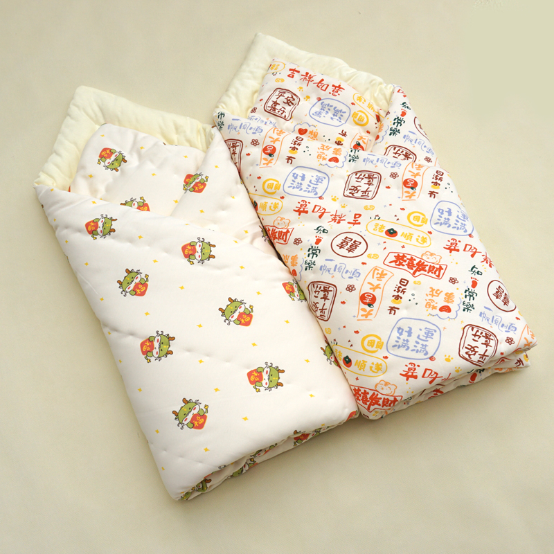婴儿新生儿手工棉花包被 宝宝纯棉抱被 产房包单四季用薄厚款盖被