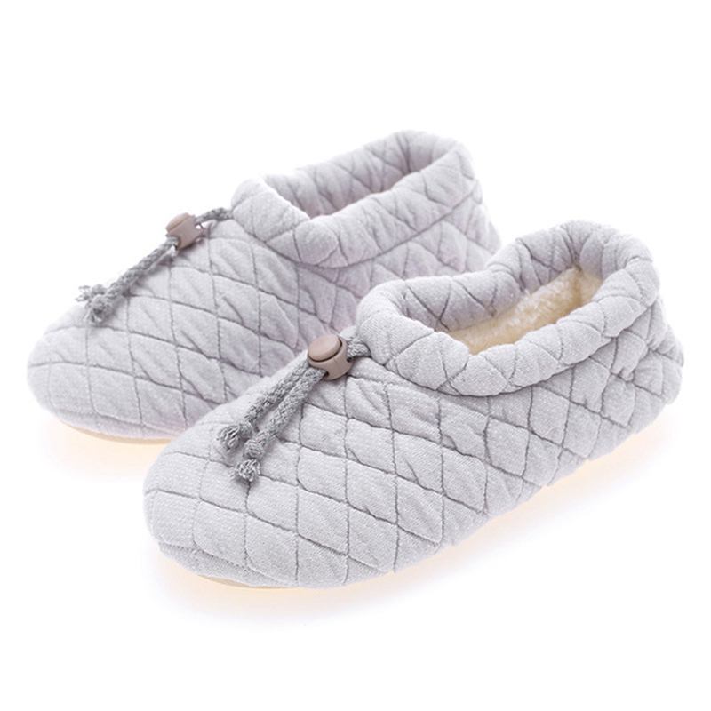 绳结菱形空气层棉窝孕妇鞋居家孕产妇月子鞋包跟保暖加厚底棉拖鞋