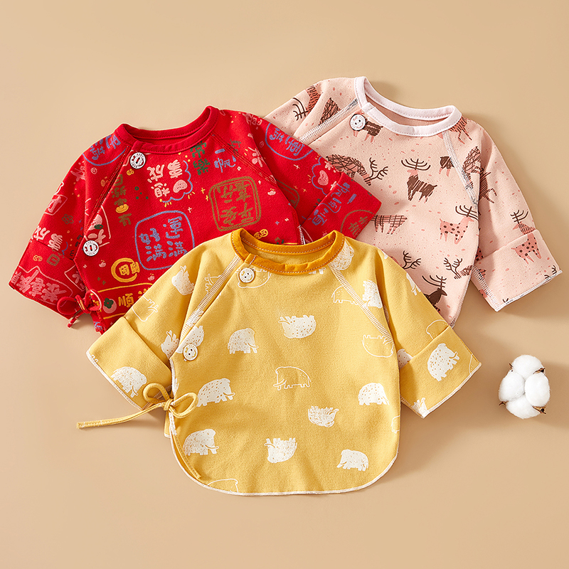 婴儿纯棉半背衣新生宝宝0-3-6个月夏季薄款上衣幼儿和尚服A类秋冬