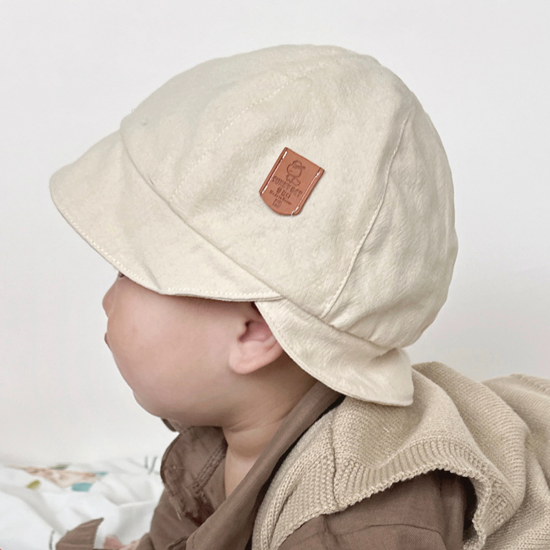 韩国婴儿遮阳帽子夏凉帽薄款纯棉透气太阳帽宝宝百搭儿童鸭舌帽萌