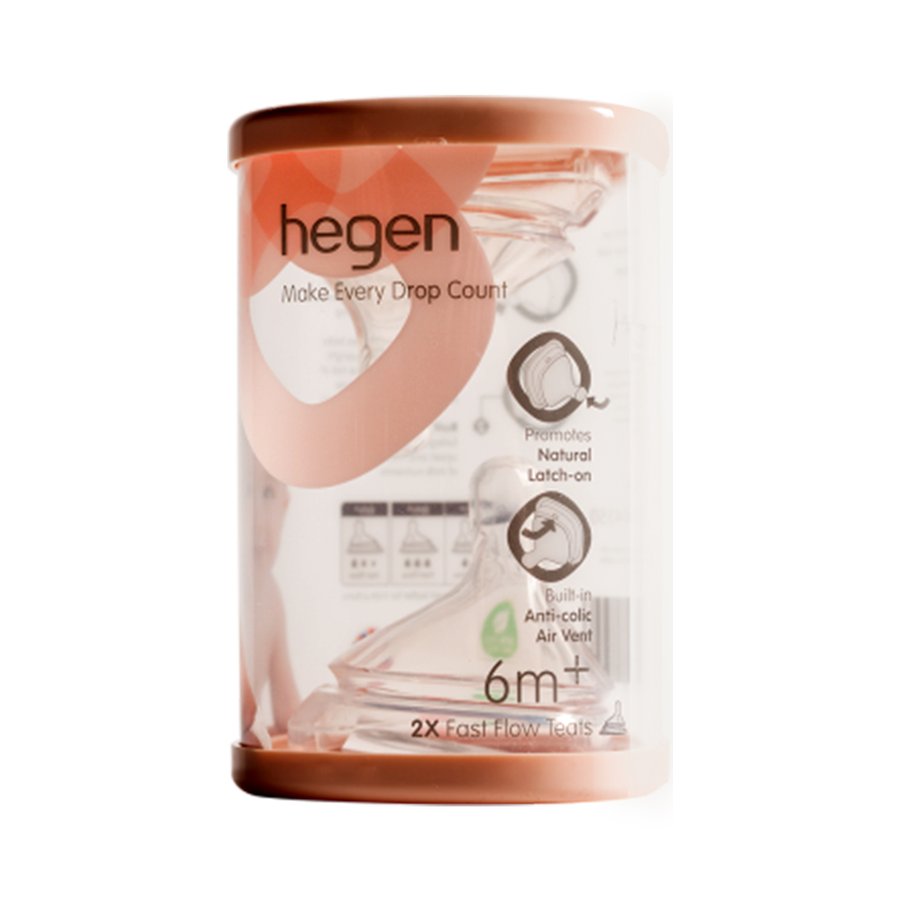 【自营】Hegen进口新生宝宝宽口径仿真母乳硅胶奶嘴防胀气2只装