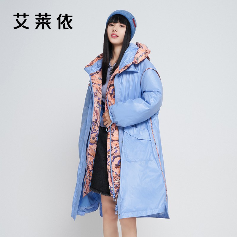 艾莱依羽绒服女装新款冬季敦煌设计感小众中长款加厚高端品牌外套