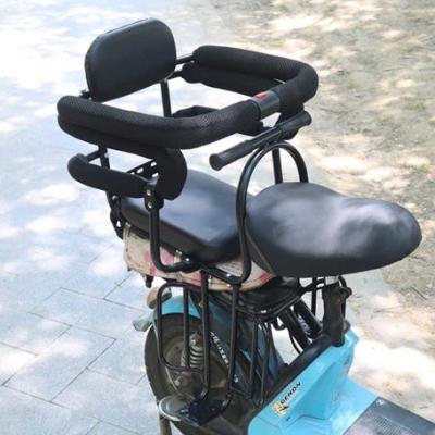 电动自行车后置宝宝安全座椅护栏可打开自行车儿童后座加宽脚踏
