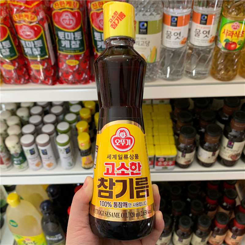 韩国进口不倒翁香油320ML大瓶 烹饪凉拌调味品拌凉菜芝麻油