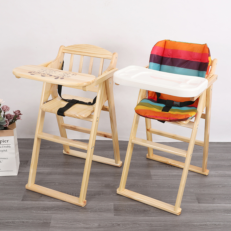 宝宝餐椅儿童餐桌椅子可折叠便携式婴儿椅子实木商用bb凳吃饭座椅