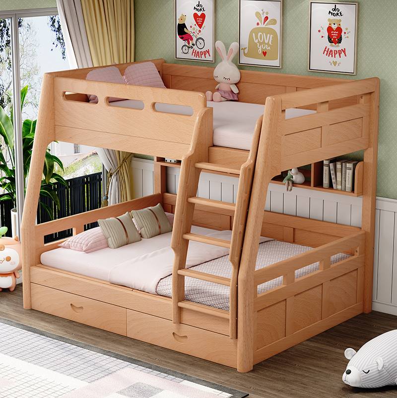 全实木上下铺双层床儿童床上下床小户型成人子母床榉木两层高低床