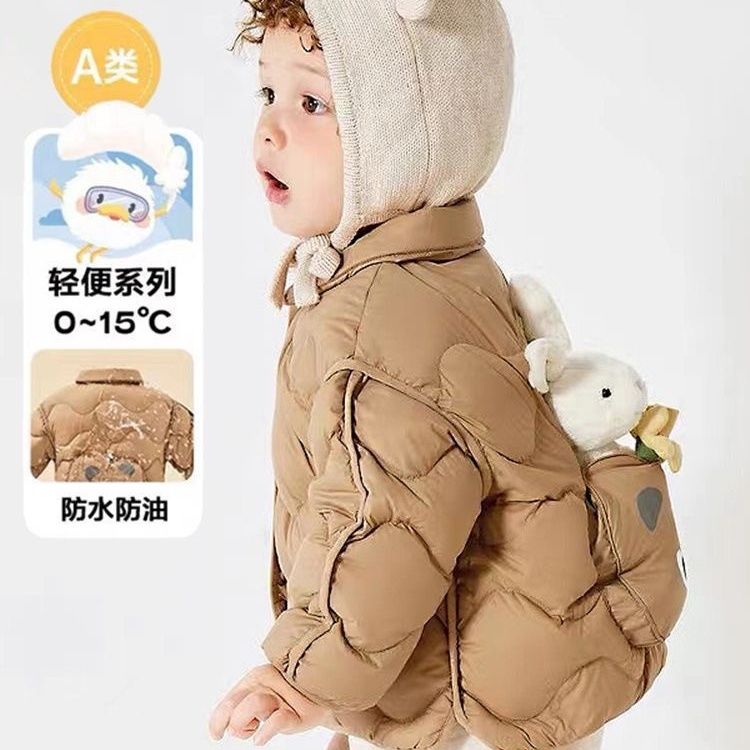 艾伦兔婴儿羽绒服男女童儿童冬装外套加厚宝宝冬季外出中小童童装