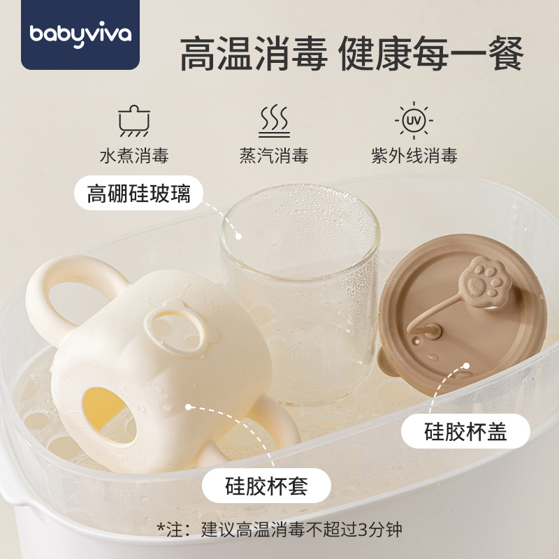 babyviva儿童牛奶杯刻度宝宝水杯吸管杯家用婴儿学饮杯喝水喝奶杯