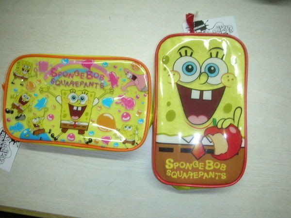 日本进口正版Sponge Bob海绵宝宝大容量笔袋/化妆/收纳包PVC
