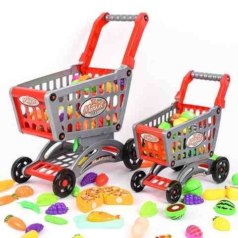 儿童过家家加大号玩具套装切水果仿真超市手推车
