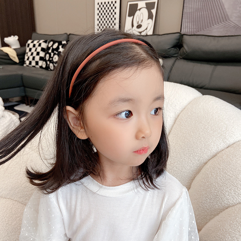 韩国女童发箍发卡儿童带齿防滑磨砂细边头箍小女孩百搭亲子发饰潮