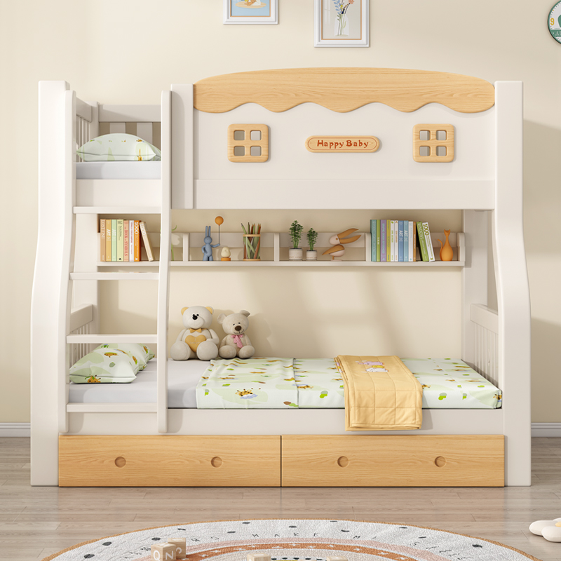 全实木上下床双层床儿童床高低床两层子母床衣柜上下铺木床双层床
