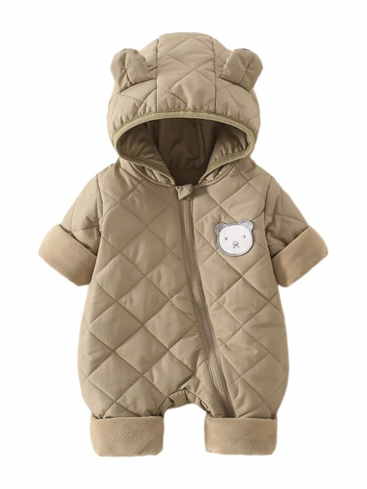 6一12月婴儿冬装男加绒连体薄棉衣8可爱女宝宝衣服冬季保暖外出服