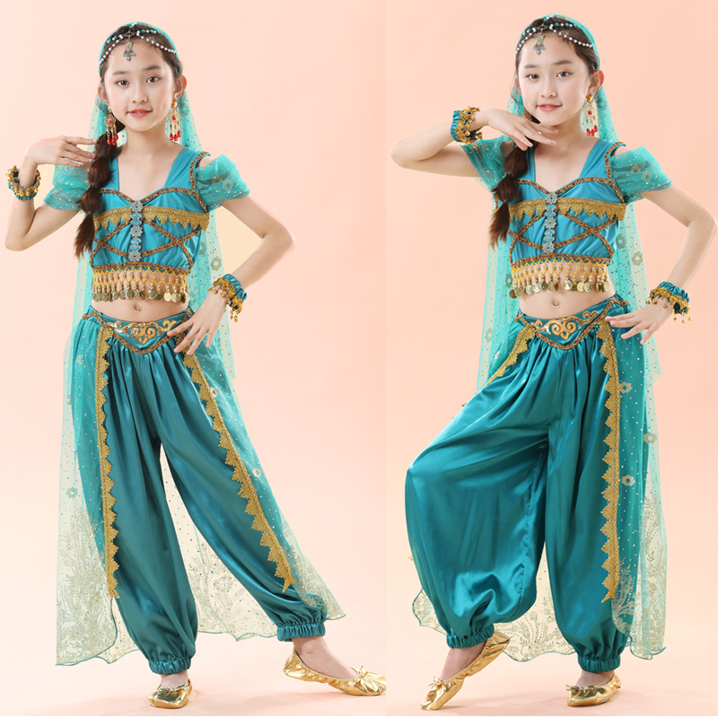 儿童民族舞蹈演出服六一印度舞服装异域茉莉公主风套装女童肚皮舞